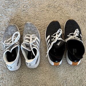 Adidas Womens Cloudfoam Sneakers 2 Pairs Black & White Size 8.5